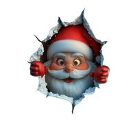 Sticker Mural Créatif De Noel 3D, 25X24X0.1CM Sticker Noel Fenetre Qui Brise Père Neige, Decoration Interieur, Faciles À Poser, Parfaits Pour Salon, L’entrée, La Chambre