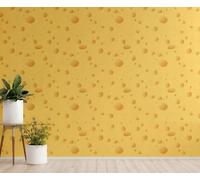 Sticker Mural Cuisine 3D Jaune Style Maison Ambiance Cosy Mur 45x1200cm | Decor mural anti-UV, couleurs qui ne deteignent pas. Avec le motif 3D - parfait pour Cuisine, 3D.