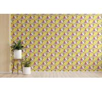 Sticker Mural Cuisine Fleur 3D Japonais Salle de Bain Violet Ethnique