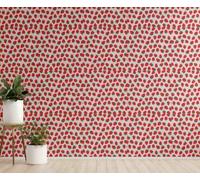 Sticker Mural Cuisine Fraise Salle de Bain Rouge Moderne Decoratif 45x500cm | Sticker mural PVC souple pour surfaces lisses. Avec le motif Fraise - parfait pour Cuisine.