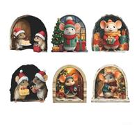 Sticker mural de Noël trou effet 3D 11,5 cm PVC | Effet 3D réaliste, design de trou magique, joyeux, pour enfants et adultes, accroche-regard festif