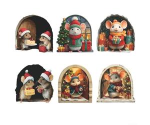 Sticker mural de Noël trou effet 3D 11,5 cm PVC | Effet 3D réaliste, design de trou magique, joyeux, pour enfants et adultes, accroche-regard festif