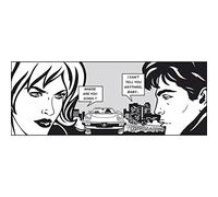 Sticker mural déco BD suspense 160x60cm, pour une tête de lit mystérieuse et captivante.