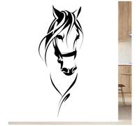 Sticker mural en forme de tête de cheval Noir