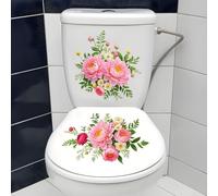 Sticker mural en PVC pour salle de bain Motif pivoine
