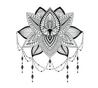 Sticker mural en vinyle Mandala Lotus pour décoration de chambre et salon Motif fleur de lotus et Datura Zen Style décalcomanies pour verre et murs plats