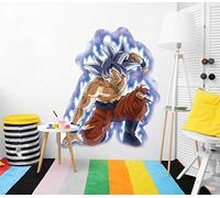 Sticker mural en vinyle Motif Dragon Ball Super Goku Ultra Instinto Produit officiel | Plusieurs dimensions | Produit original | Vinyle adhésif | Mural | Décoration Maison | DBS 111x130cm