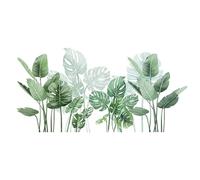 Sticker Mural Feuille Verte en Pvc, 1 Set 2 Pièces, Décoratif