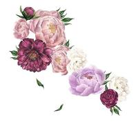 Sticker Mural Fleur De Pivoine Colorée ¿ Décoration Murale Florale Facile À Décoller Et À Coller Pour La Maison, Les Chambres D'enfants Et Les Fêtes