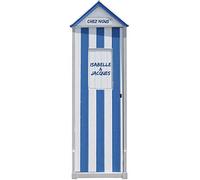 Sticker mural grand format, cabine de plage bleu, trompe l'oeil, 172 cm X 50 cm. Décorez votre intérieur avec ce sticker mural unique!