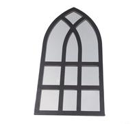 Sticker mural imitation fenêtre 3D - Cadre en bois acrylique - Décoration pour salon, chambre à coucher et couloir - 44 x 22 cm (noir)