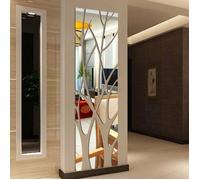 Sticker mural miroir 3D - ULISEM - Acrylique - Auto-adhésif - Amovible - 1000x280 mm - Or, Argent, Noir