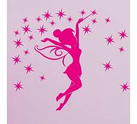 Sticker mural motif fée clochette 1, Blanc, 80 x 50 cm