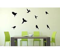 Sticker mural oiseaux Ensemble d'animaux Salon Accueil Moderne Autocollants Décoration Décor Autocollant élégant Décalcomanies