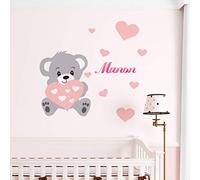 Sticker mural Prénom Personnalisé | Sticker chambre bebe Nom Personnalisable - Stickers Alphabet Decoration Chambre Enfant | Stickers Muraux 2 Planches de 30x35cm et 50x30cm - Stickers Prenom Rose