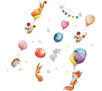 Sticker Mural Renard Ballon, Autocollant Décoratif Pvc, 1 Set