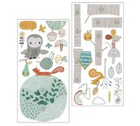 Sticker Mural Toise Animaux Arbre Pvc 1 Set pour Chambre D'garçon et Filles | Décor Dessin Animé, Motif Créatif, Adapté aux Chambres D'garçon et Filles Jardins D'garçon et Filles