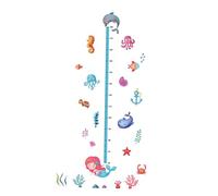 Sticker Mural Toise Monde Marin pour Garçon et Filles, Pvc Repositionnable | Décor Chambre et Salle de Jeux, Pose Facile, Retrait Simple, Suit la Croissance des Petits
