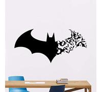 Sticker mural vinyle amovible autocollant mural Batman fleur enfants chauve-souris Logo autocollant enfants chambre décoration style bande dessinée Batman 57 * 27 cm