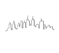 Sticker plat skyline 50x70 cm