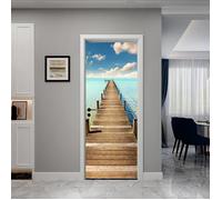 Sticker Porte 3D Trompe l'oeil , Autocollant Poster De Porte Auto-Adhésif Vinyle Affiche De Porte Sticker Mural,S- 77X200Cm