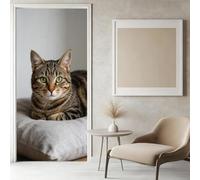 Sticker Porte Chat de Compagnie Papier Peint, Chaton Animal Mignon Autocollant Poster Auto-Adhésif, Chambre Salon Salle de Bain Affiche Art Décor Mural 3D Stickers Porte 90 x 210 cm w.7528