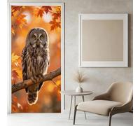 Sticker Porte Chouette Papier Peint, Animaux Sauvages Autocollant Poster Auto-Adhésif, Chambre Salon Salle de Bain Affiche Art Décor Mural 3D Stickers Porte 95 x 215 cm w.7872