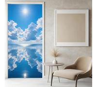 Sticker Porte Ciel Bleu Papier Peint, Paysage Marin Autocollant Poster Auto-Adhésif, Chambre Salon Salle de Bain Affiche Art Décor Mural 3D Stickers Porte 95 x 215 cm w.7760