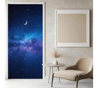 Sticker Porte Ciel Étoilé Bleu Papier Peint, Galaxie Autocollant Poster Auto-Adhésif, Chambre Salon Salle de Bain Affiche Art Décor Mural 3D Stickers Porte 95 x 215 cm w.7620