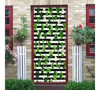 Sticker Porte Décoration Intérieure Simples de TrèFle à Quatre Feuilles Imperméable PVC Auto-adhésifs Amovible Noir Et Blanc Papier Peint Porte pour Cuisine Chambre Salle Décoration Entree 83x205 cm
