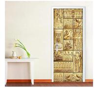 Sticker Porte Egypte Papier Peint, Egypte Autocollant Poster Auto-Adhésif, Chambre Salon Salle de Bain Affiche Art Décor Mural 3D Stickers Porte 86 x 200 cm q.5780