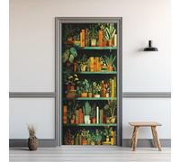 Sticker Porte Livres Plante En Pot, Autocollant Porte Bibliothèque, Papier Peint pour Salon Chambre Décor Maison, Stickers Muraux PVC Auto-Adhésif Amovible Imperméable 63x205cm
