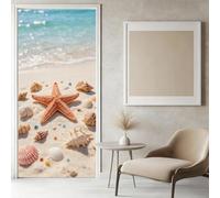Sticker Porte Plage Papier Peint, Plage Vue Mer Autocollant Poster Auto-Adhésif, Chambre Salon Salle de Bain Affiche Art Décor Mural 3D Stickers Porte 95 x 215 cm w.7704