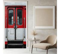 Sticker Porte Porte du Train Papier Peint, Train Rétro Autocollant Poster Auto-Adhésif, Chambre Salon Salle de Bain Affiche Art Décor Mural 3D Stickers Porte 86 x 200 cm w.7173