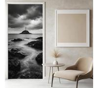 Sticker Porte Vue sur la Mer Papier Peint, Rochers de Plage Autocollant Poster Auto-Adhésif, Chambre Salon Salle de Bain Affiche Art Décor Mural 3D Stickers Porte 86 x 200 cm w.7420