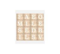 Sticker Relief Lettres 41x41cm Blanc