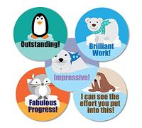 Sticker Solutions Lot de 125 autocollants Motif animaux de l'Arctique 28 mm