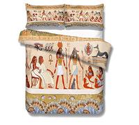 Sticker Superb Ensemble de Parures de Lit égyptienne Double 200x200 cm Housse de Couette Ancienne Civilisation égyptienne Housse de Couette Textiles Africain Literie Ensemble (200_x_200_cm)