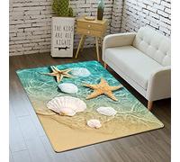 Sticker Superb. Tapis de Plage de Sable Étoile de Mer Coquilles pour Salon Chambre des Enfants Gamer Gamepad Pierre Papillons Imprimé Antidérapant Rugs Doux Lavable Tapis de Bain (Bleu,45x120 cm)