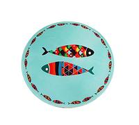 Sticker Superb - Tapis Pour Enfants Salon Design Dessin Animé Tapis Salon Tapis Rond de 80 cm de Diamètre Lion, Manchot, Chat, Poisson - Multicolore 8 mm Moquettes (Poisson)
