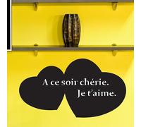 Sticker Tableau Noir COEURS 30x55cm, Adhésif Ardoise Effaçable, Décoration MEMO pour Cuisine, Bureau et Chambre, To do LIST, Autocollant mural Made in Europe