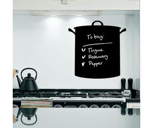 Sticker Tableau Noir CUISINIÈRE 30 x 30 cm, Adhésif Ardoise Effaçable, Décoration MÉMO pour Cuisine, to DO List, Autocollant Mural de qualité Made in Europe