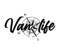 Sticker Van Life Boussole Déco - Kit Autocollants Camping-Car - Voiture Moto - Boussole (50x27 cm, Noir)