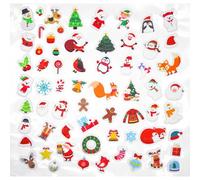 Stickers 3d Caoutchouc Noël De 1 À 3,3 Cm 64 Pièces