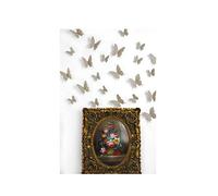 Stickers 3D - Kit de 12 Stickers Papillons 3D Marrons Clairs - Stickers Papillons pour Chambre - Sticker Mural Autocollants Bricolage Papillon Amovible Réutilisable pour Chambre Salon