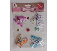 Stickers 3d Papillon En Tissu Adhésif X 4 Couleurs