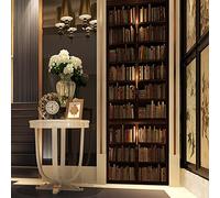 Stickers 3D Porte Poster Bibliothèque Vintage Créatif Papier Peint Porte Trompe L'Oeil Pour Salon Chambre Décoration De La Maison Stickers Muraux 77X200Cm Imperméable Stickers Amovibles