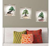 Stickers adhésifs 3D | Sticker Mural Autocollant effet 3D bonsaï ginseng - Stickers muraux Chambre Adulte - Stickers muraux 3D - Decoration Murale Salon - Autocollants muraux Trompe l'oeil | 30x90cm