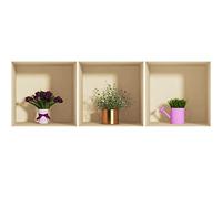 Stickers adhésifs 3D | Sticker Mural Autocollant effet 3D fleurs printanières - Stickers muraux Chambre Adulte - Stickers muraux 3D - Decoration Salon - Autocollants muraux Trompe l'oeil | 30x90cm