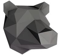 Stickers adhésifs 3D | Sticker Mural Autocollant effet 3D origami ours noir de profil - Stickers muraux Chambre - Stickers muraux 3D - Déco Salon - Autocollants muraux Trompe l'oeil | 90 x 90 cm